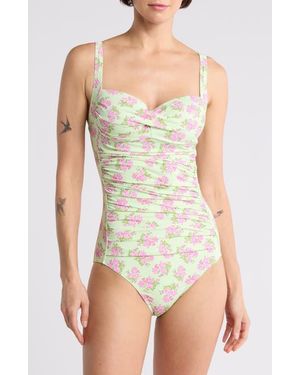 Betsey Johnson Bandeau One-Piece Swimsuit - Multicolor