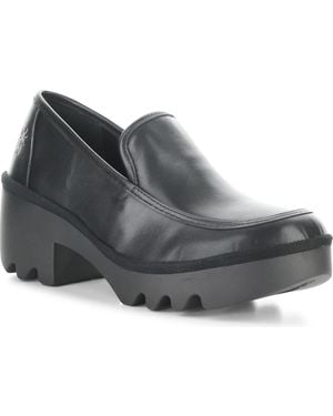 Fly London Block Heel Lug Loafer - Gray