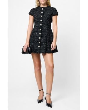 French Connection Speckled Tweed Minidress - Black