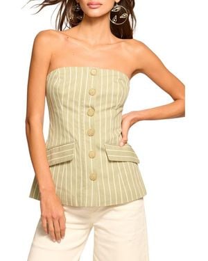 Ramy Brook Tiffany Stripe Strapless Vest - Metallic