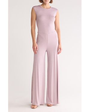 Go Couture Sleeveless Modal Jumpsuit - Pink