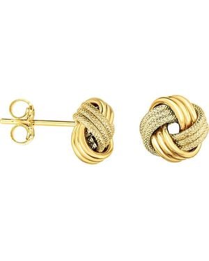 Queen Jewels 14K Love Knot Stud Earrings - Metallic