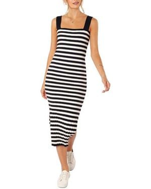 Petal & Pup Ledger Stripe Midi Sweater Dress - Multicolor
