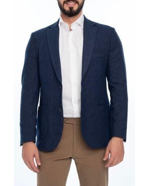 VELLAPAIS Solid Sport Coat - Blue