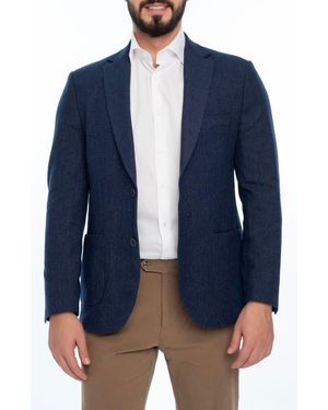 VELLAPAIS Solid Sport Coat - Blue