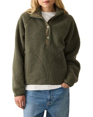 Faherty Fireside Fleece Pullover Jacket - Green