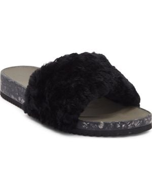 Fleks San Ysidro Genuine Shearling Slide Sandal - Black