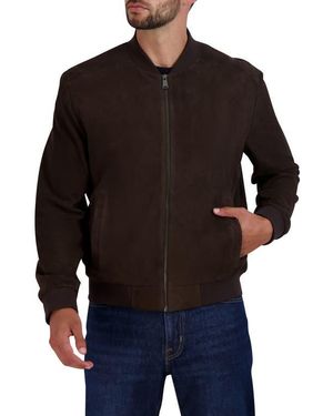 Cole Haan Suede Bomber Jacket - Black