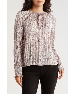 AREA STARS Long Sleeve Snake Print Top - Multicolor