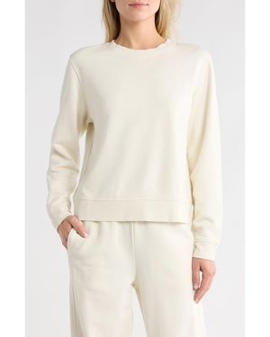 Vince Crewneck Cotton Sweatshirt - Natural