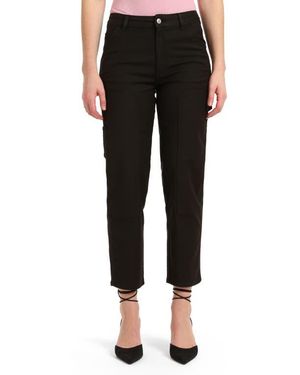 Mavi Luisa High Waist Straight Leg Twill Carpenter Pants - Black