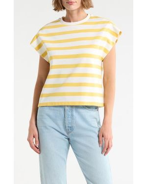 DR2 by Daniel Rainn Stripe Cap Sleeve Top - Natural