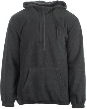 Burnside Quarter-Zip Polar Fleece Hoodie - Gray