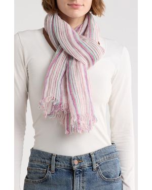 La Fiorentina Stripe Linen Scarf - Gray