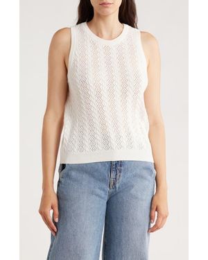 Splendid Cable & Pointelle Sleeveless Sweater - Natural