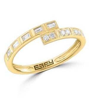 Effy 14K Plated Sterling Diamond Band Ring - Metallic