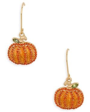 Leith Pumpkin Pavé Drop Earrings - Orange