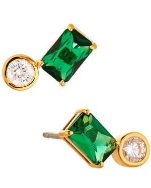 Nadri Social Lights Stud Earrings - Green