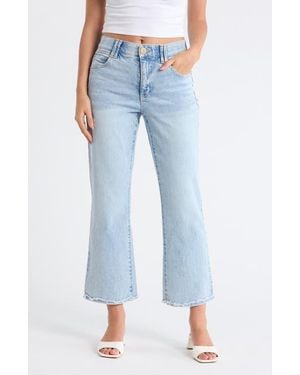 Democracy Scalloped Fray Hem Ankle Flare Leg Jeans - Blue