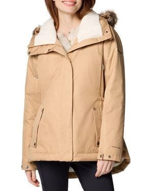 Columbia Suttle Mountain Iii Water Repellent Insulated Jacket With Faux Fur Trim - Natural