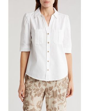 Democracy Cotton Button-Up Shirt - White
