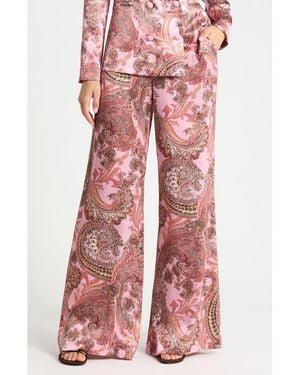 L'Agence Pilar Wide Leg Pants - Pink