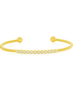 Simona Bezel Set Cubic Zirconia Beaded Bracelet - Yellow