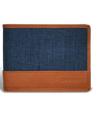 CHAMPS Denim Top Wing Bifold Wallet - Blue