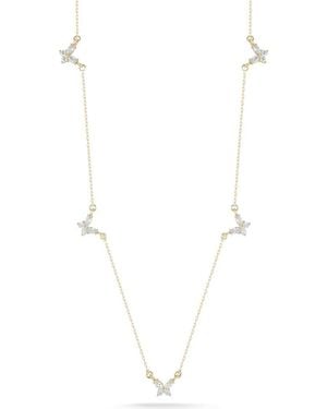 Chloe and Madison Cz Butterfly Station Necklace - White