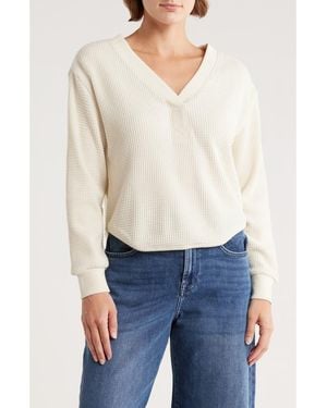 Madewell Brushed Waffle V-Neck T-Shirt - White