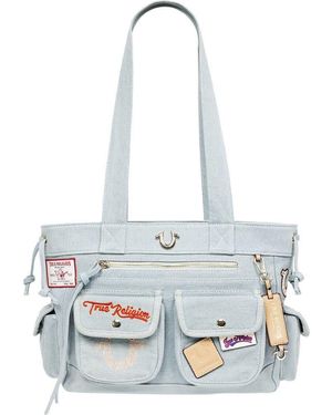 TRUE RELIGION Multipatch Tote - White