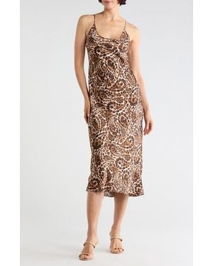 L'Agence Chalia Silk Midi Slipdress - Multicolor