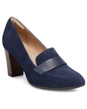Söfft Loafer Pump Leather Heels - Blue
