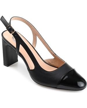 Journee Collection Reignn Patent Cap-Toe Pumps - Black