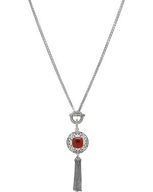 Samuel B. Sterling & Semiprecious Stone Tassel Necklace - Metallic