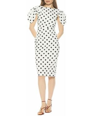 Alexia Admor Draped Shoulder Sheath Dress - White