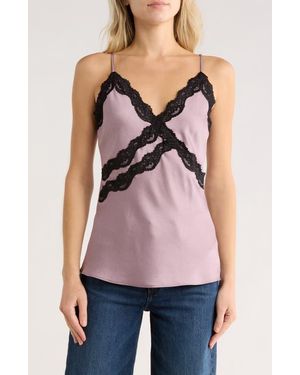 Leith Lace Trim Satin Camisole - Purple