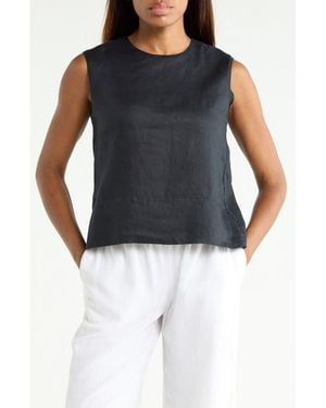 Theory Button Back Sleeveless Shell - Blue