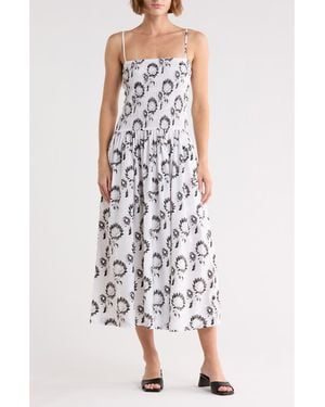 Madewell Peony Smocked Cotton Midi Sundress - White