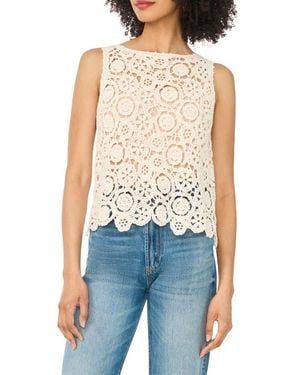 1.STATE Open Knit Tank - Blue