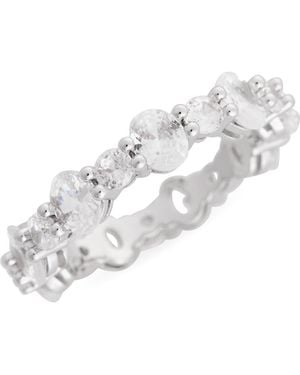 Nordstrom Rack Floating Oval Cz Eternity Band Ring - Metallic