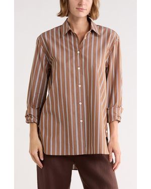 Rag & Bone Monty Stripe Button-Up Shirt - Pink