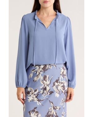 Nordstrom Rack Ruffle Neck Top - Blue