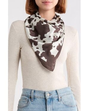 Steve Madden Cow Print Square Scarf - Gray