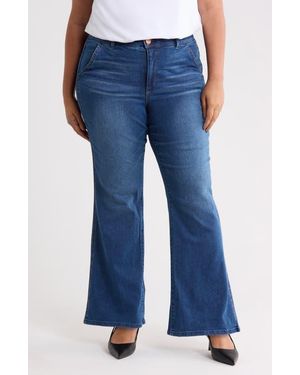 Democracy Soution Skyrise Double Side Flare Jeans - Blue