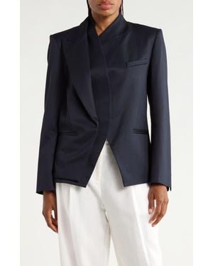 Twp Mick's Wife Wool Blend Wrap Blazer - Blue