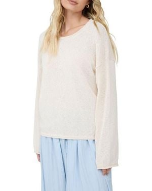 Blu Pepper Cotton Crewneck Sweater - White