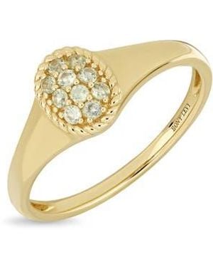 Bony Levy Pavé Peridot Oval Signet Ring - White