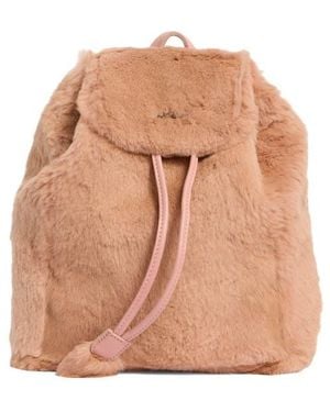 Longchamp Give Me A Hug Rabbit Hair Backpack - Natural