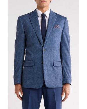 Duchamp Slim Fit Herringbone Knit Sport Coat - Blue
